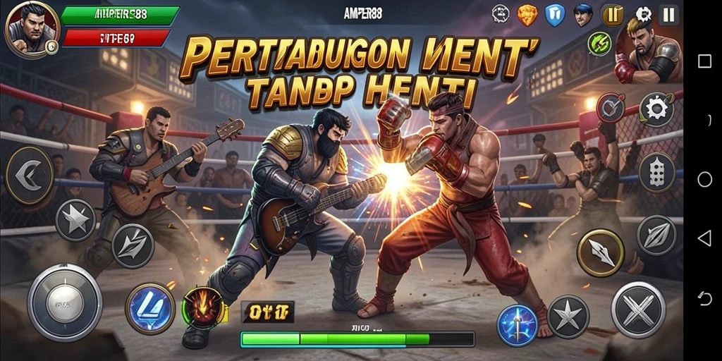 Tampilan menarik dari gameplay aksi dalam AMPER88.