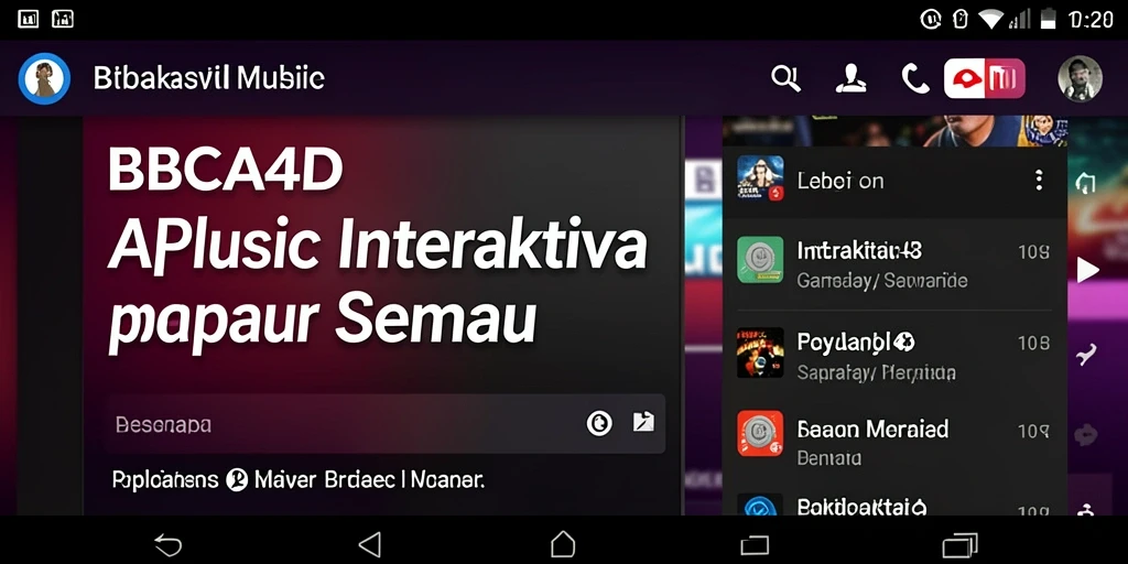 Tampilan gameplay interaktif di aplikasi musik BBCA4D.