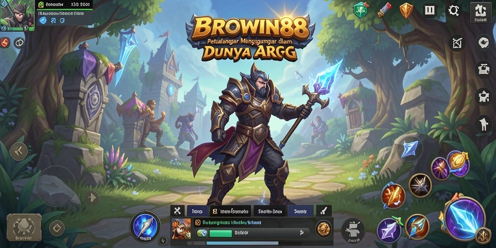 Screenshot utama BROWIN88 menampilkan aksi pertarungan mendebarkan dalam gameplay ARPG.