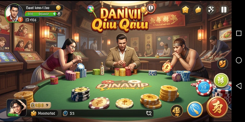 Tampilan gameplay QiuQiu yang seru di DANAVIP.
