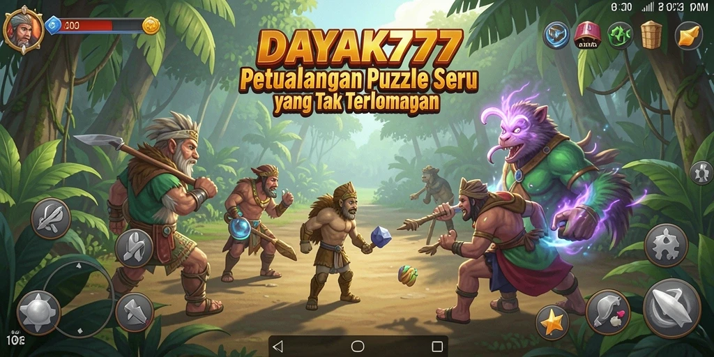 Screenshot dari gameplay DAYAK777 yang menampilkan tantangan puzzle.