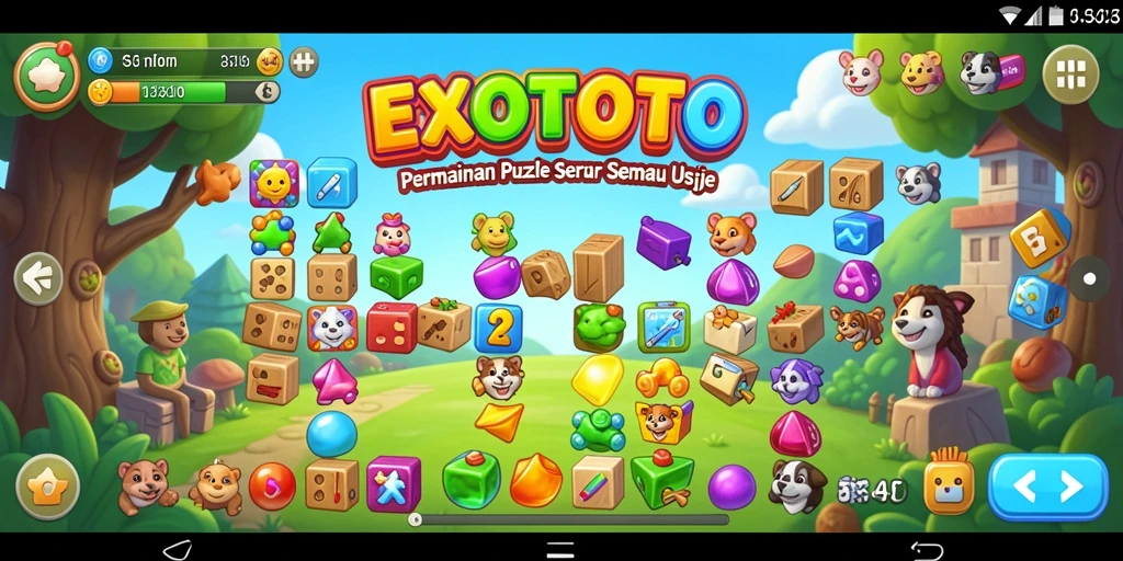 Tampilan gameplay menarik dari EXOTOTO dalam menyelesaikan teka-teki.
