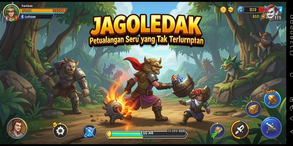 Tampilan gameplay seru JAGOLEDAK dengan petualangan yang mendebarkan.