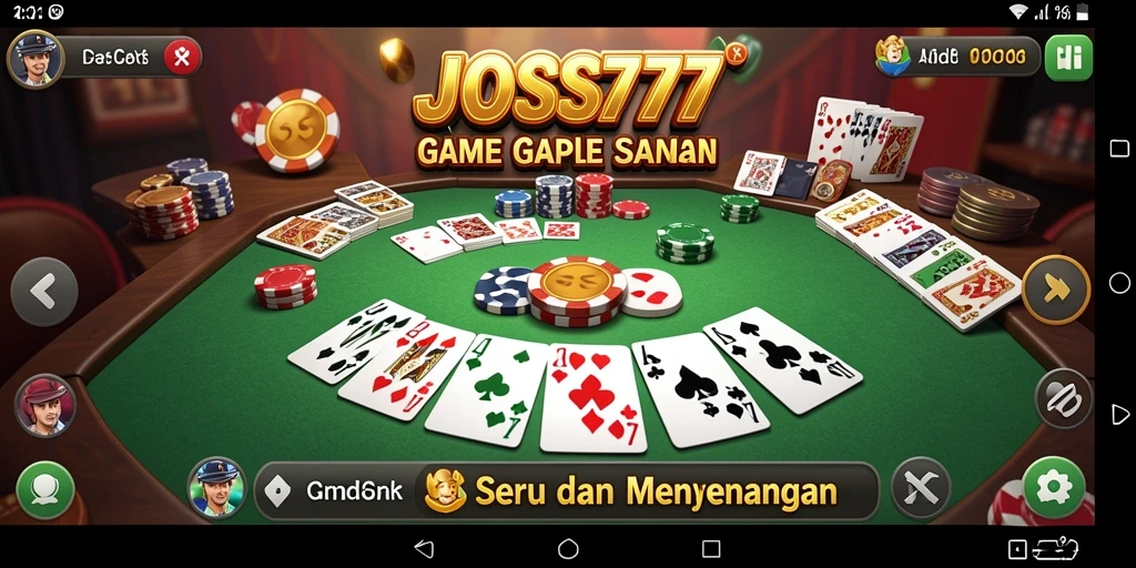 Screenshot gameplay JOSS777 menampilkan suasana seru permainan Gaple.