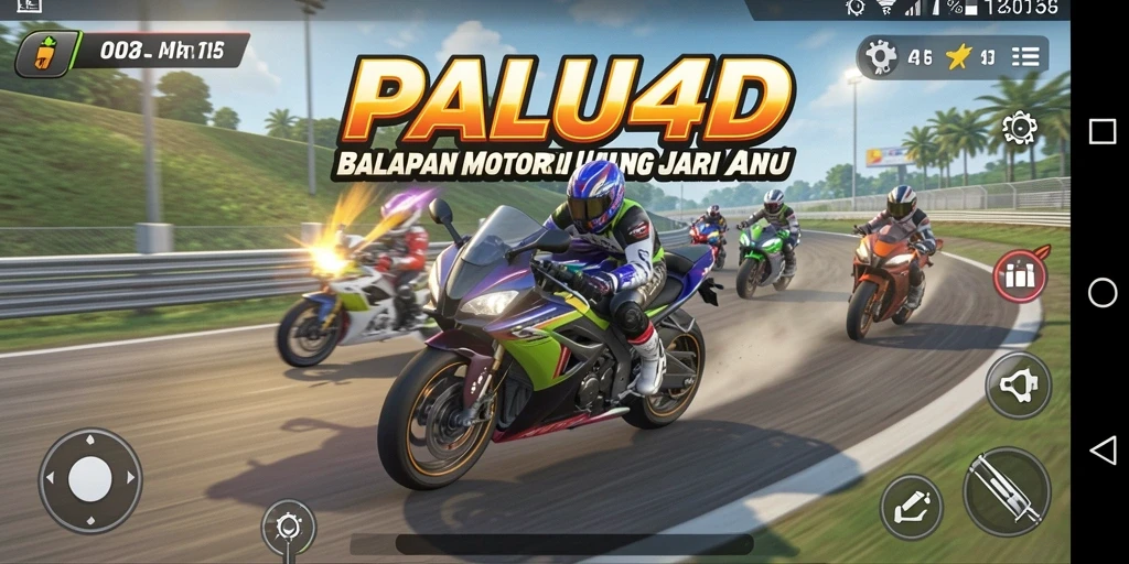 Tangkapan layar gameplay <strong>PALU4D</strong> menunjukkan kecepatan balapan yang mendebarkan.